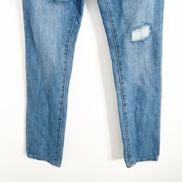 NEW Lucky Brand Billy Straight Distressed Patch Jeans Size 26 - Picture 3 of 8